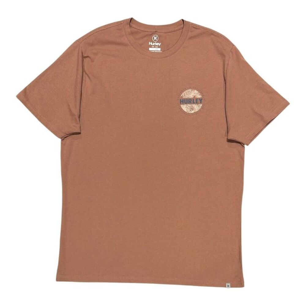 Hurley Men's Tagless Regular Fit 100% Cotton Short Sleeve Graphic Tee - Orange